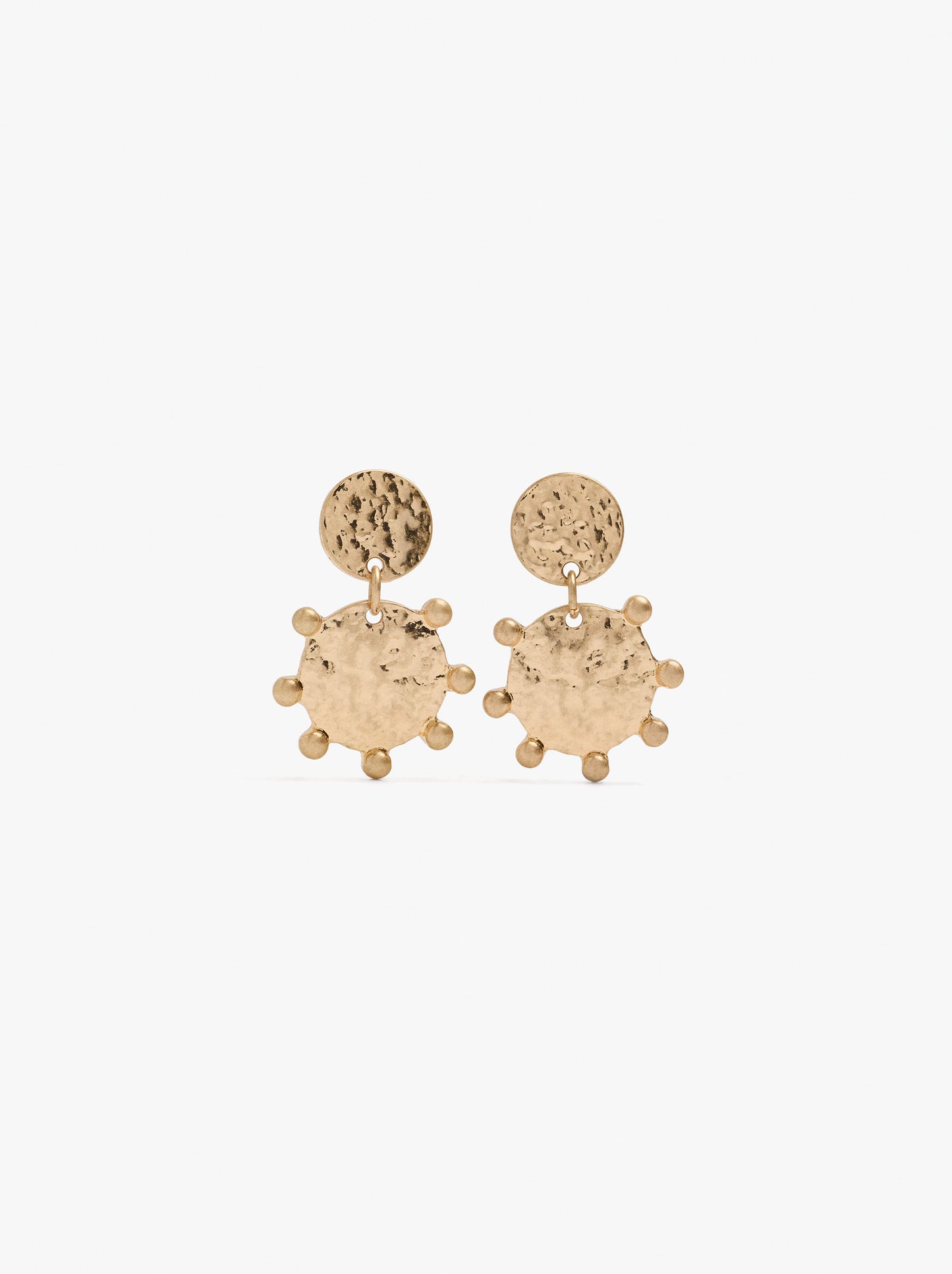 Round Earrings With Spheres