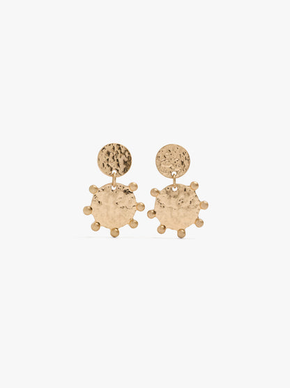Round Earrings With Spheres