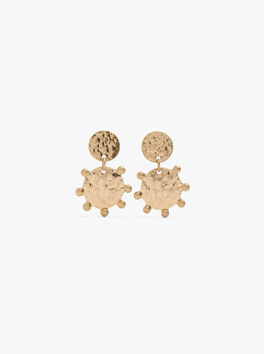 Round Earrings With Spheres
