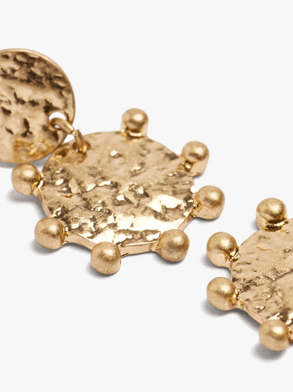 Round Earrings With Spheres