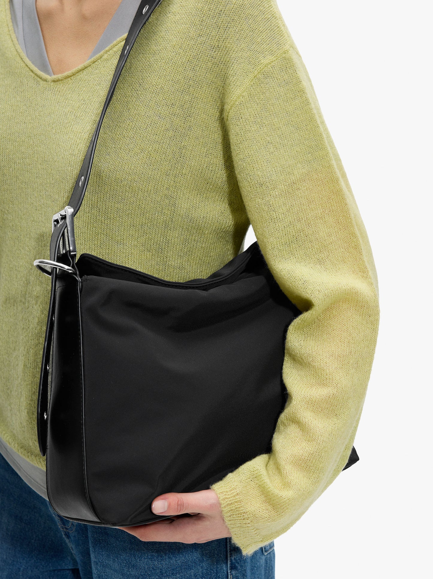 Plain Nylon Shoulder Bag