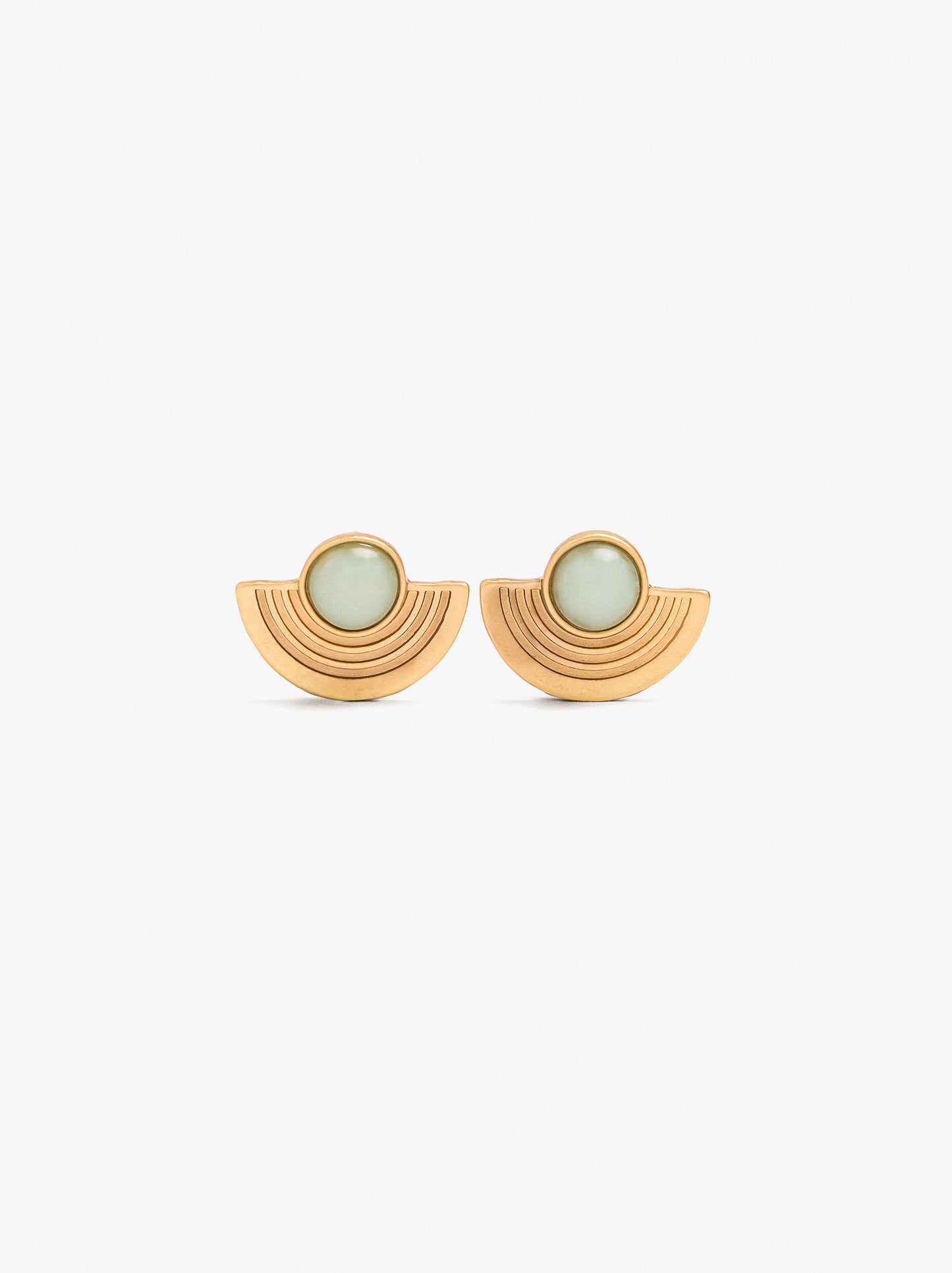 Fan Earrings With Stone Effect Detail
