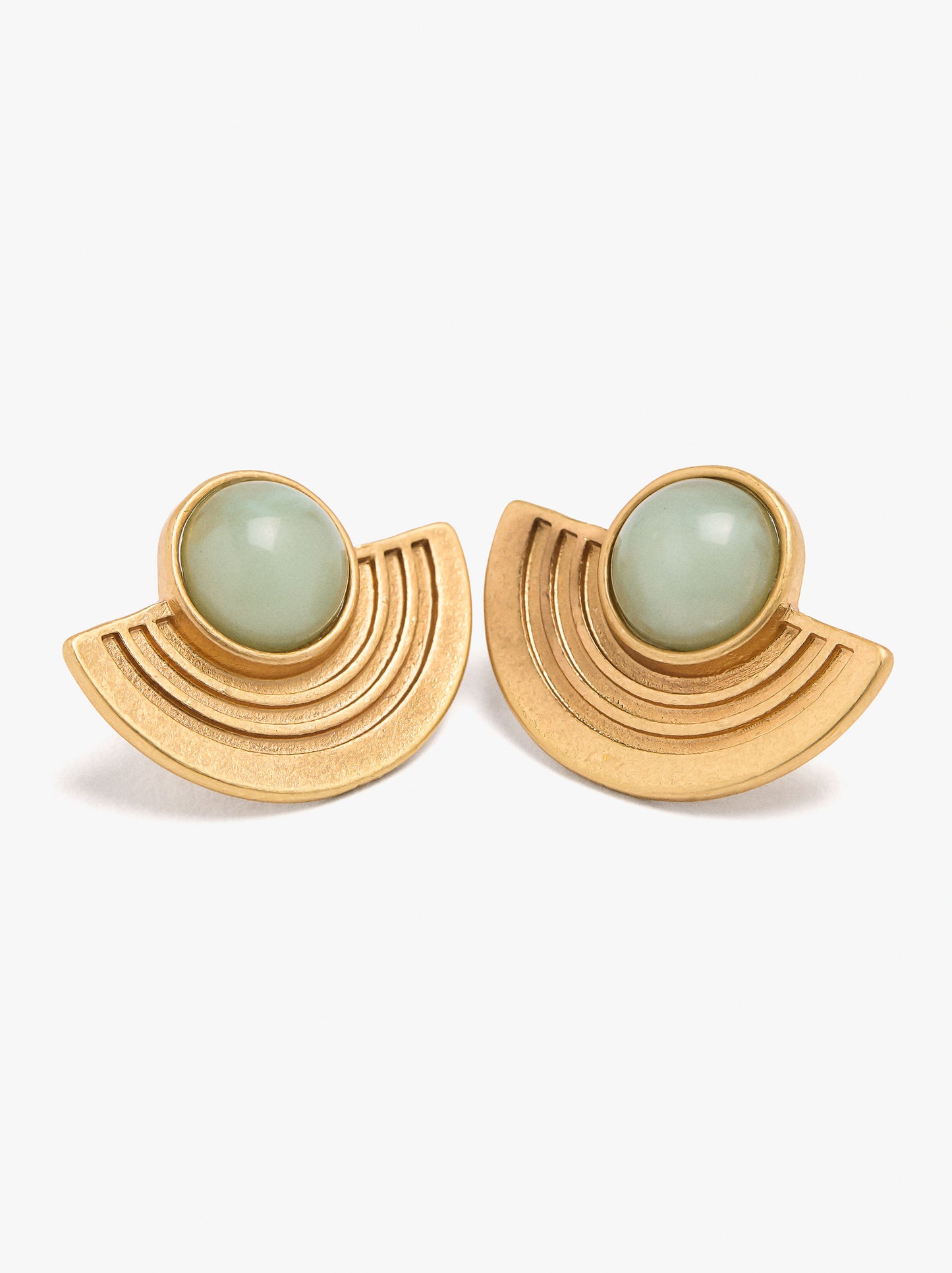 Fan Earrings With Stone Effect Detail
