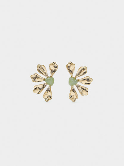 Flower Earrings With Stone