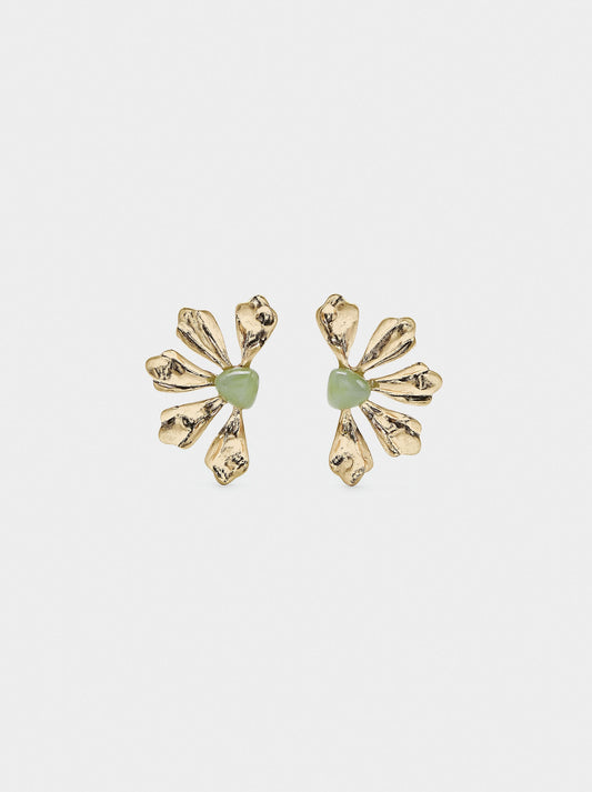 Flower Earrings With Stone