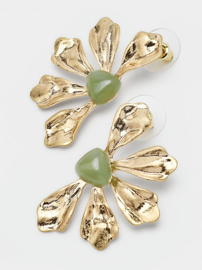 Flower Earrings With Stone