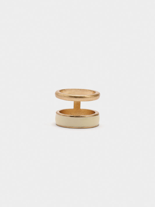 Double Ring With Enamel
