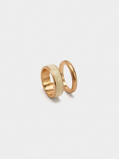 Double Ring With Enamel