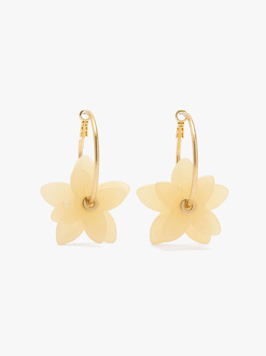 Hoop Earrings With Double Flowers