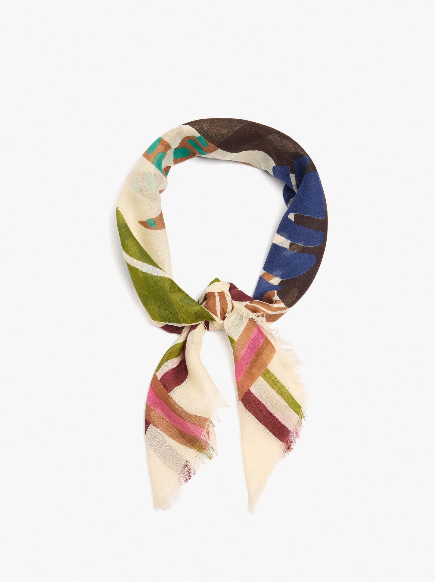 Square Printed Scarf With 100% Cotton