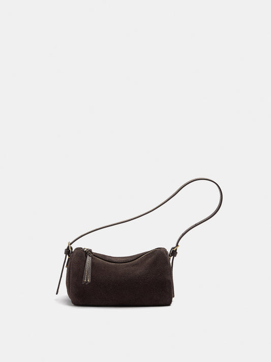 Elongated Leather Crossbody Bag