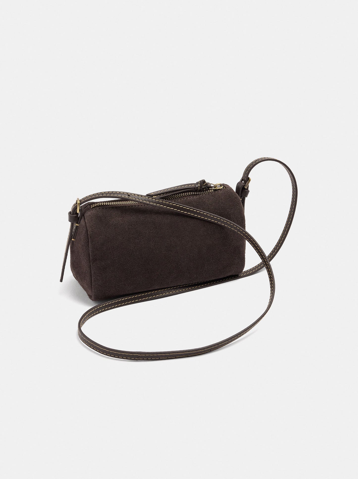 Elongated Leather Crossbody Bag
