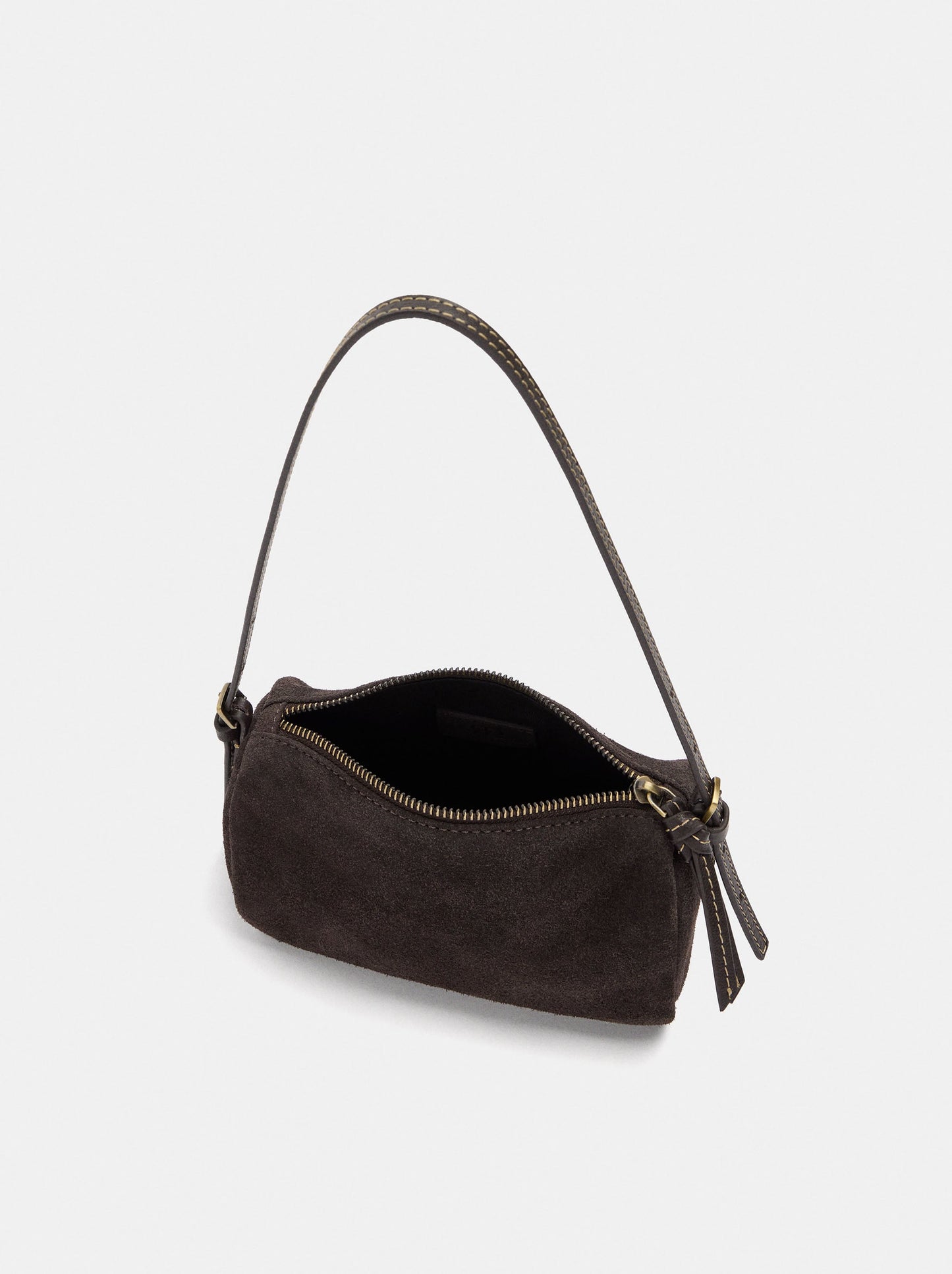 Elongated Leather Crossbody Bag