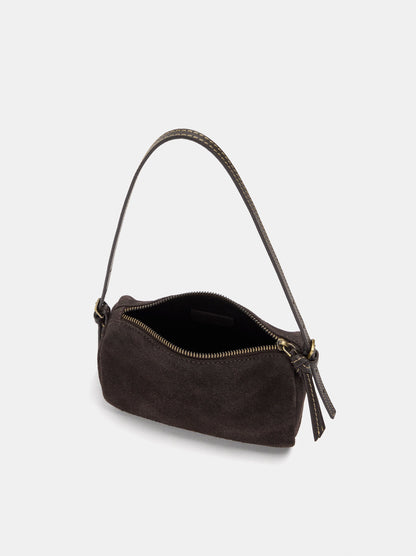 Elongated Leather Crossbody Bag