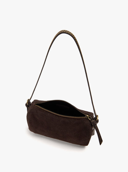 Elongated Leather Crossbody Bag