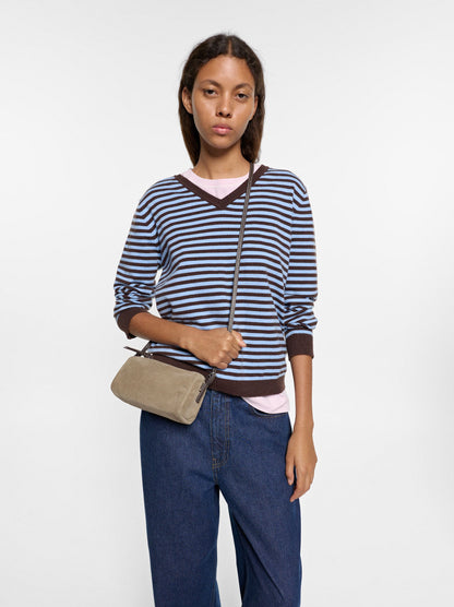 Elongated Leather Crossbody Bag