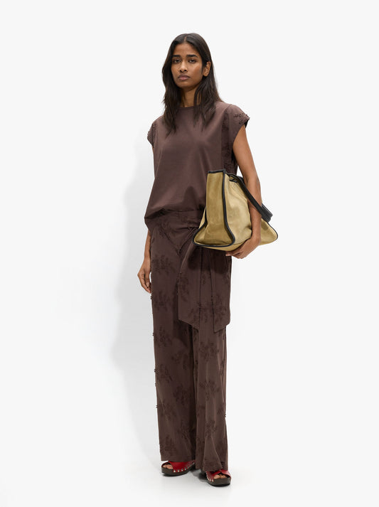 Trousers With 100% Cotton Embroidery