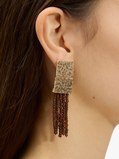 Long Earrings With Glass Beads