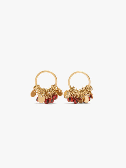 Hoop Earrings With Medals And Beads