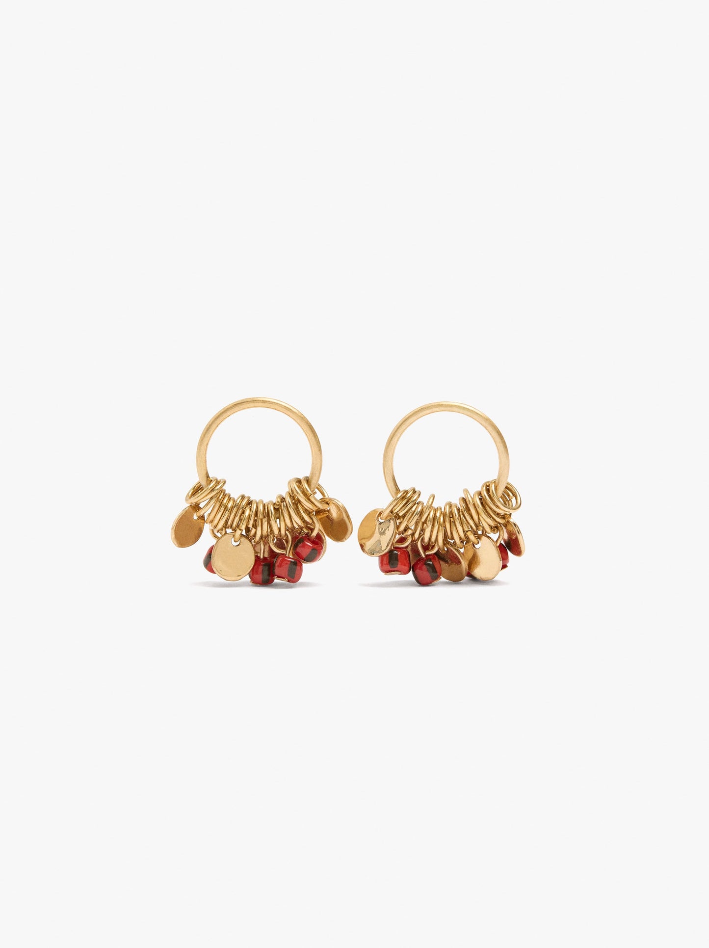 Hoop Earrings With Medals And Beads