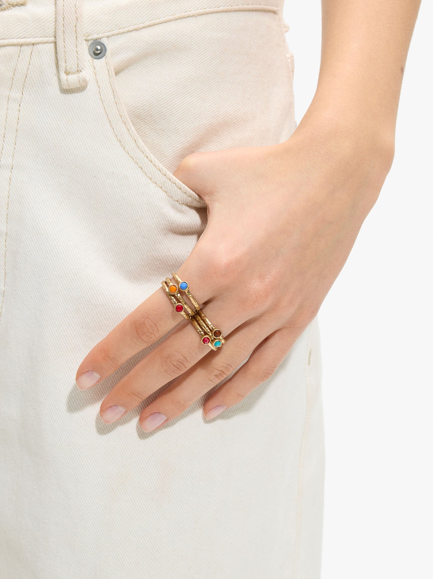 Set Of Rings With Colour Detail