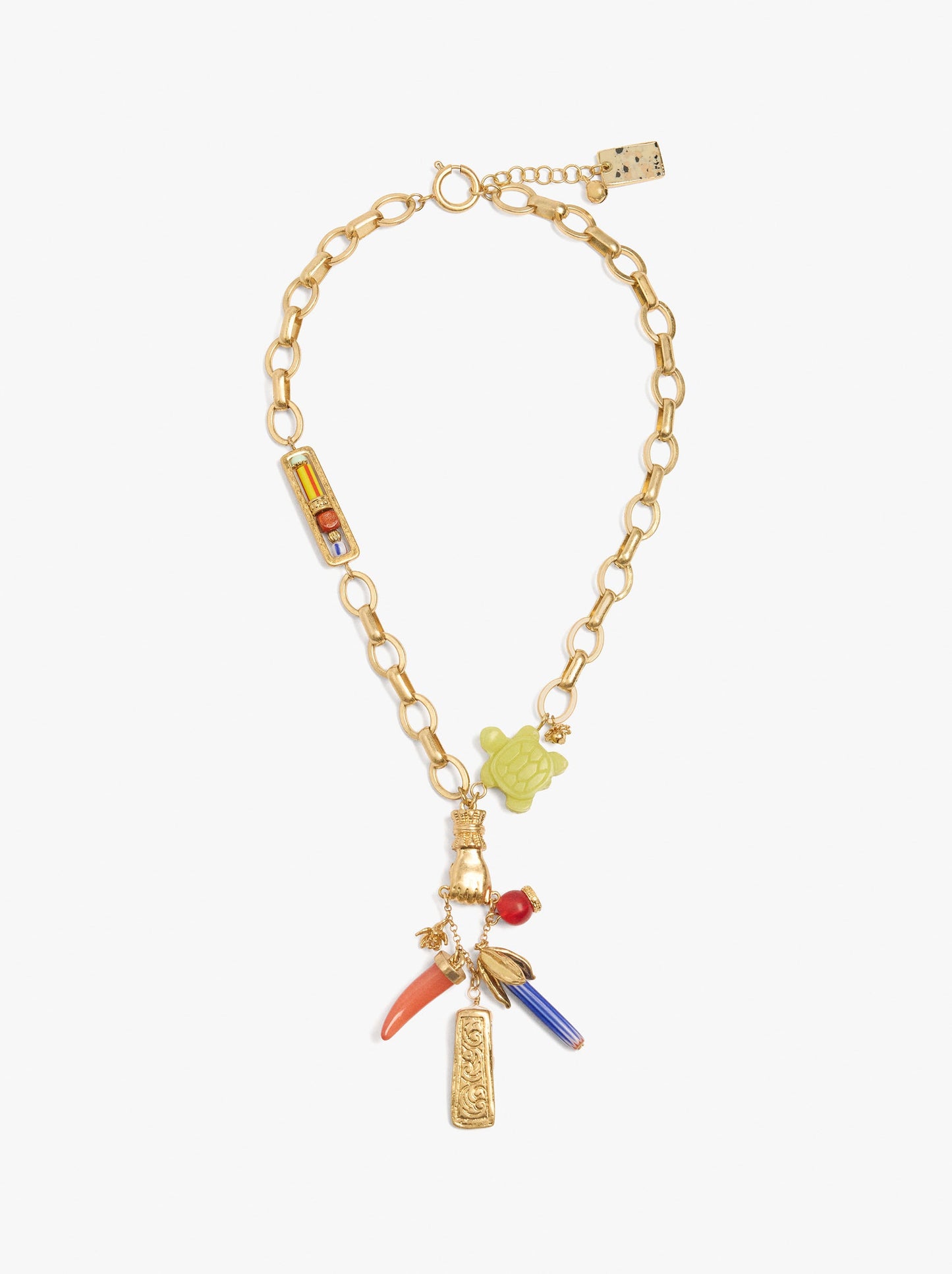 Necklace Of Links With Cuff And Turtle Pendant