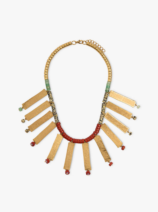 Necklace With Stone Beads And Bars