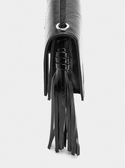 Crossbody Bag With Studs And Fringes