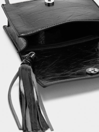 Crossbody Bag With Studs And Fringes