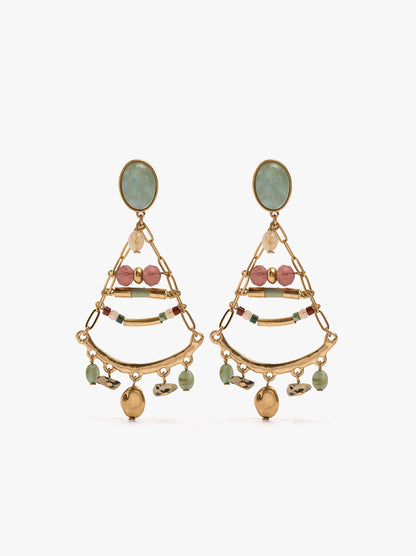 Triangle Earrings With Stones