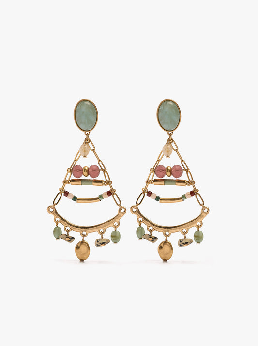 Triangle Earrings With Stones