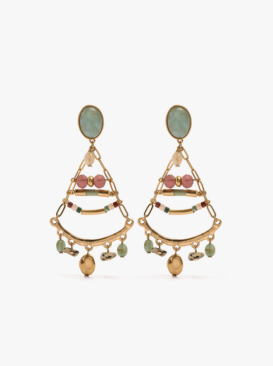 Triangle Earrings With Stones