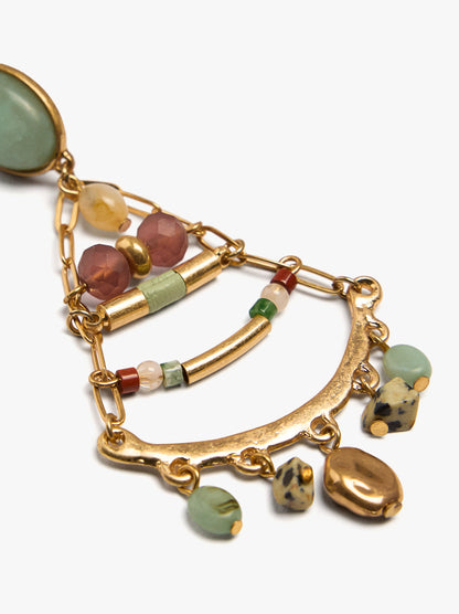 Triangle Earrings With Stones