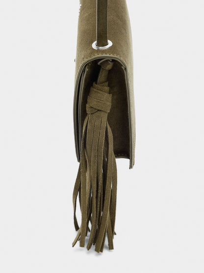 Crossbody Bag With Studs And Fringes