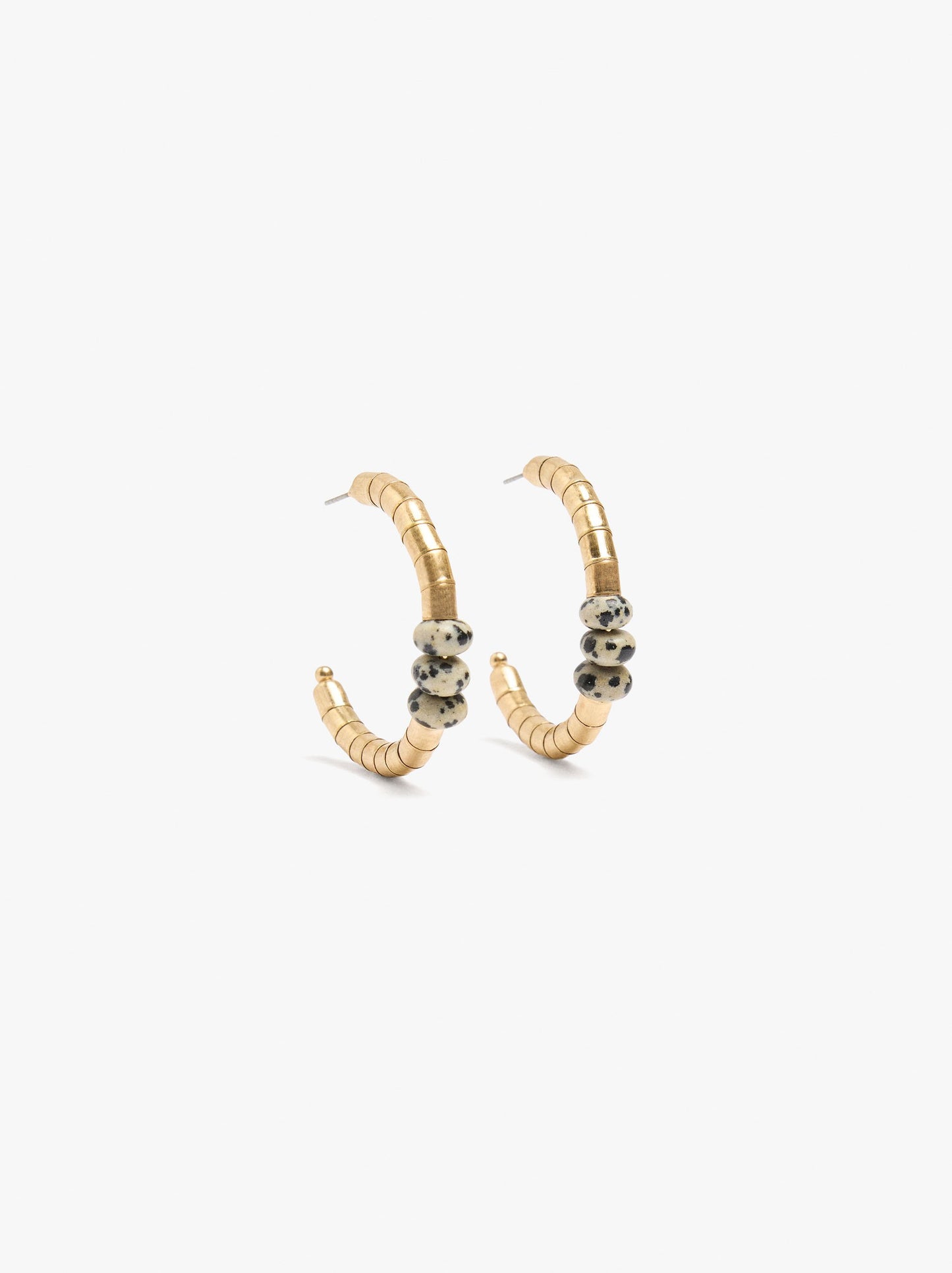 Open Hoop Earrings With Stones