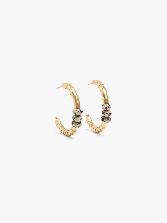 Open Hoop Earrings With Stones