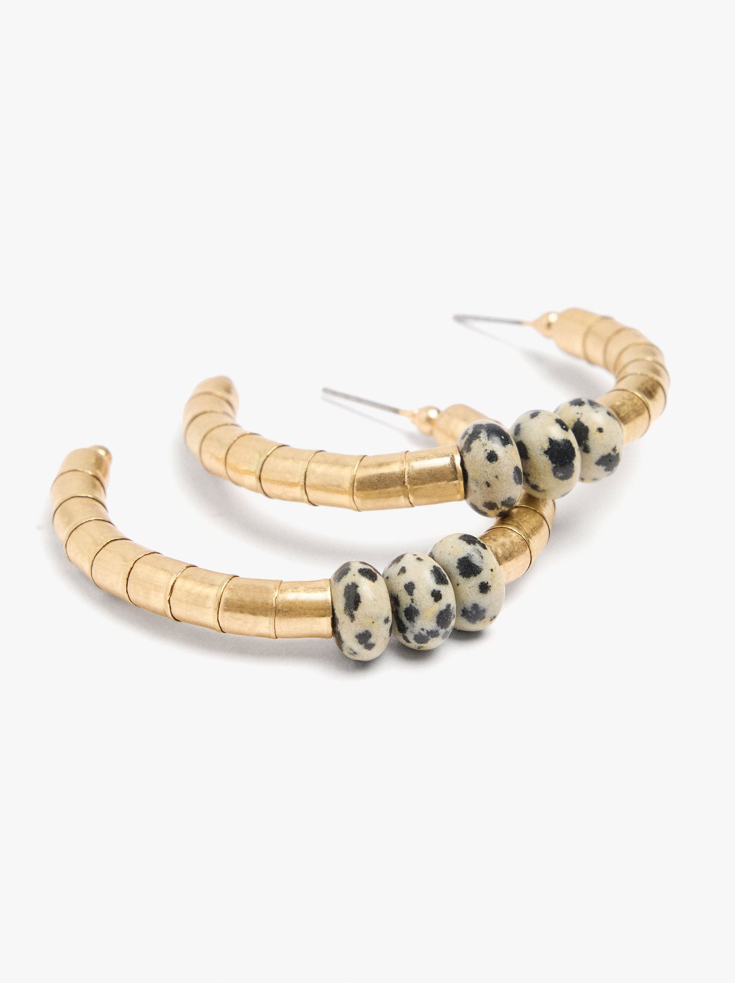 Open Hoop Earrings With Stones