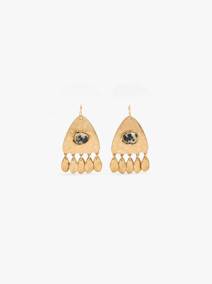Triangle Earrings With Stone