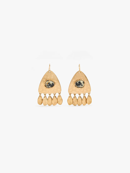 Triangle Earrings With Stone