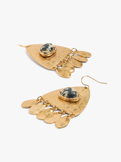 Triangle Earrings With Stone