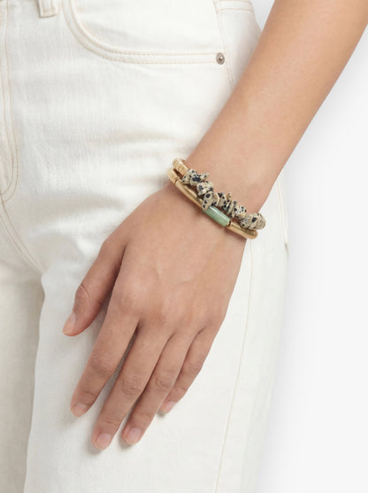 Set Of Elastic Bracelets With Stones