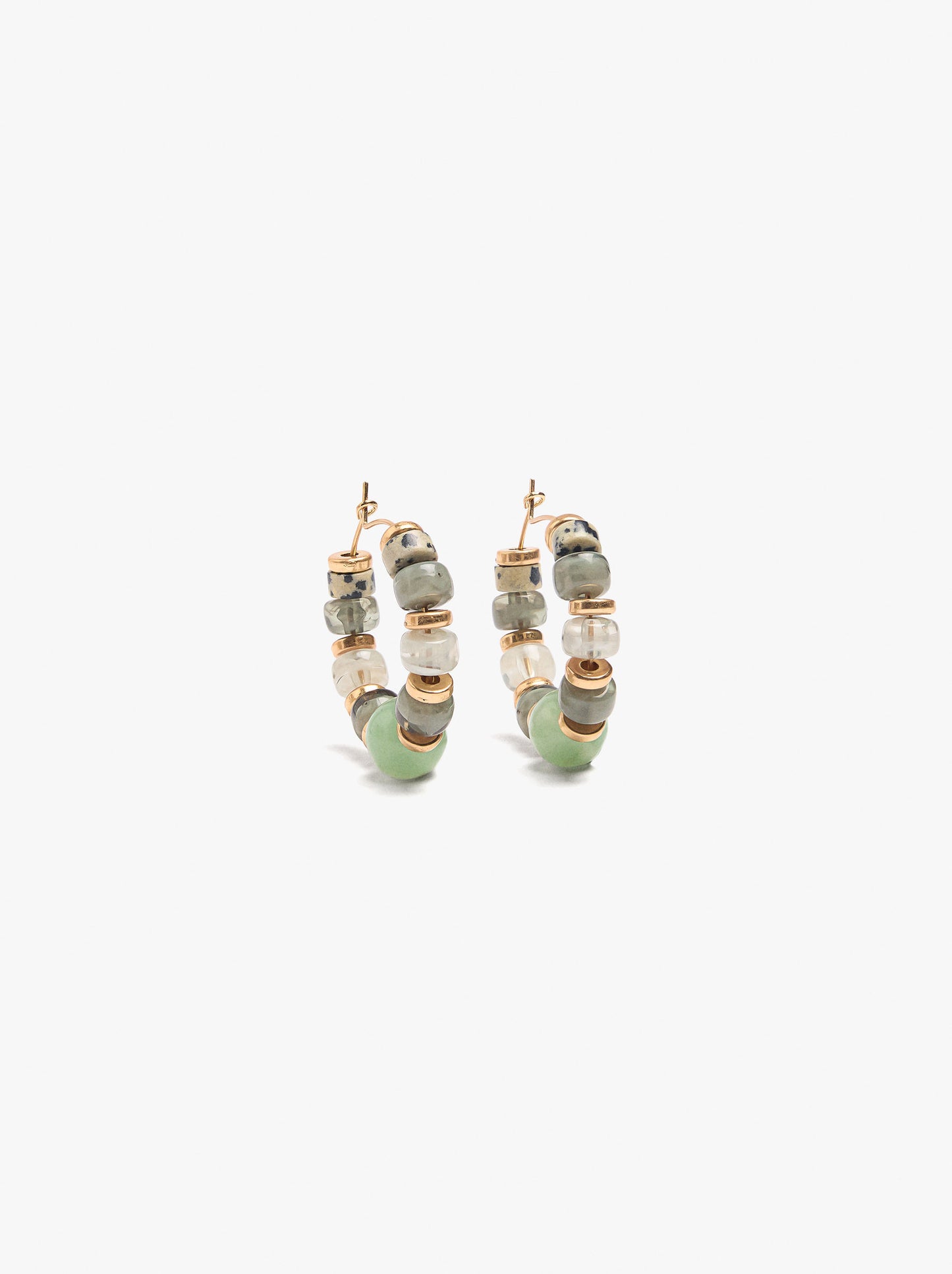 Hoop Earrings With Stone Beads