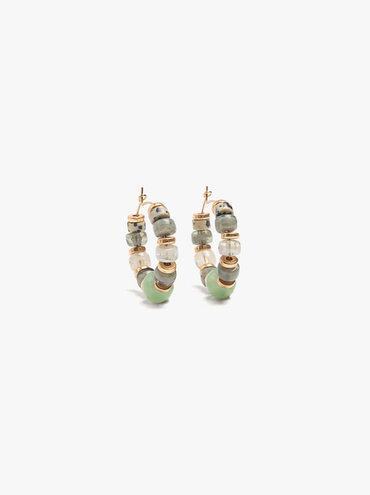Hoop Earrings With Stone Beads