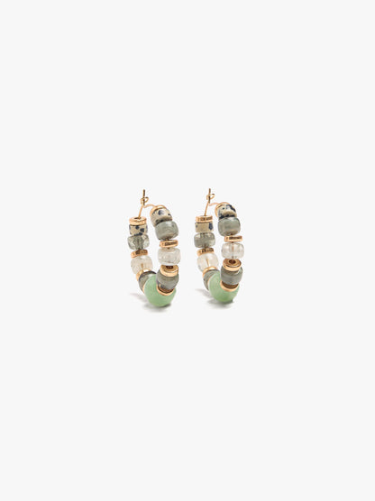 Hoop Earrings With Stone Beads