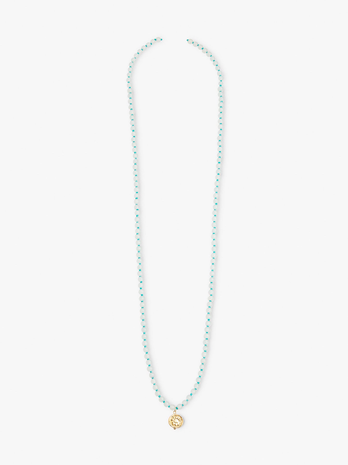 Necklace With Glass Beads With Medal