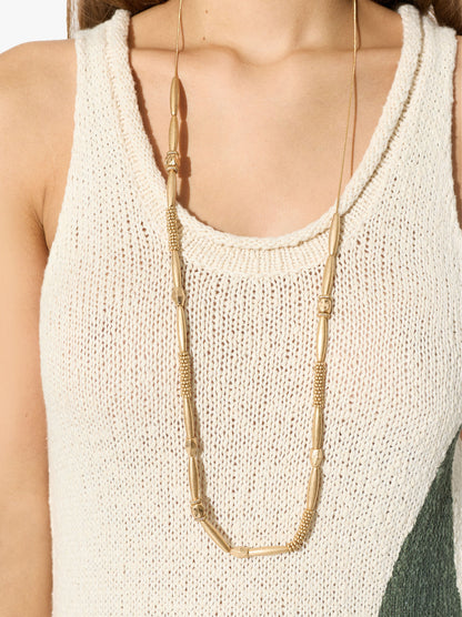 Segmented Necklace With Snake Chain