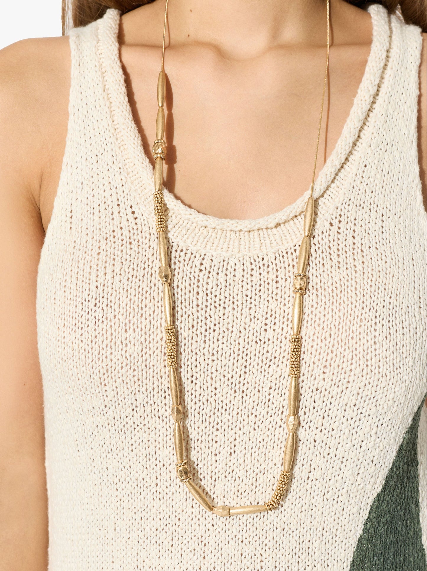 Segmented Necklace With Snake Chain