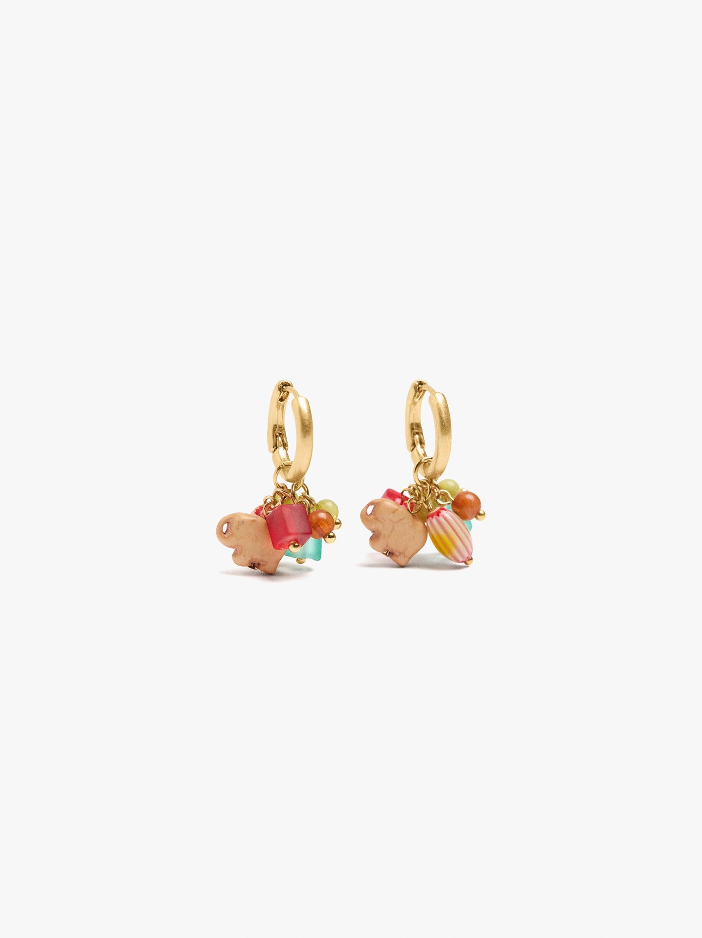 Hoop Earrings With Elephant Pendant