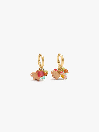 Hoop Earrings With Elephant Pendant
