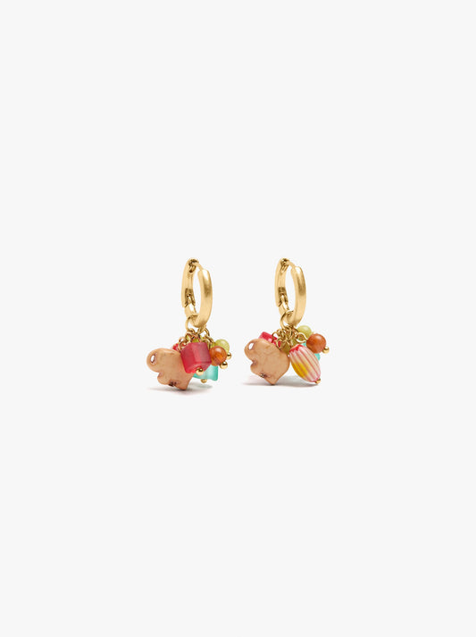 Hoop Earrings With Elephant Pendant